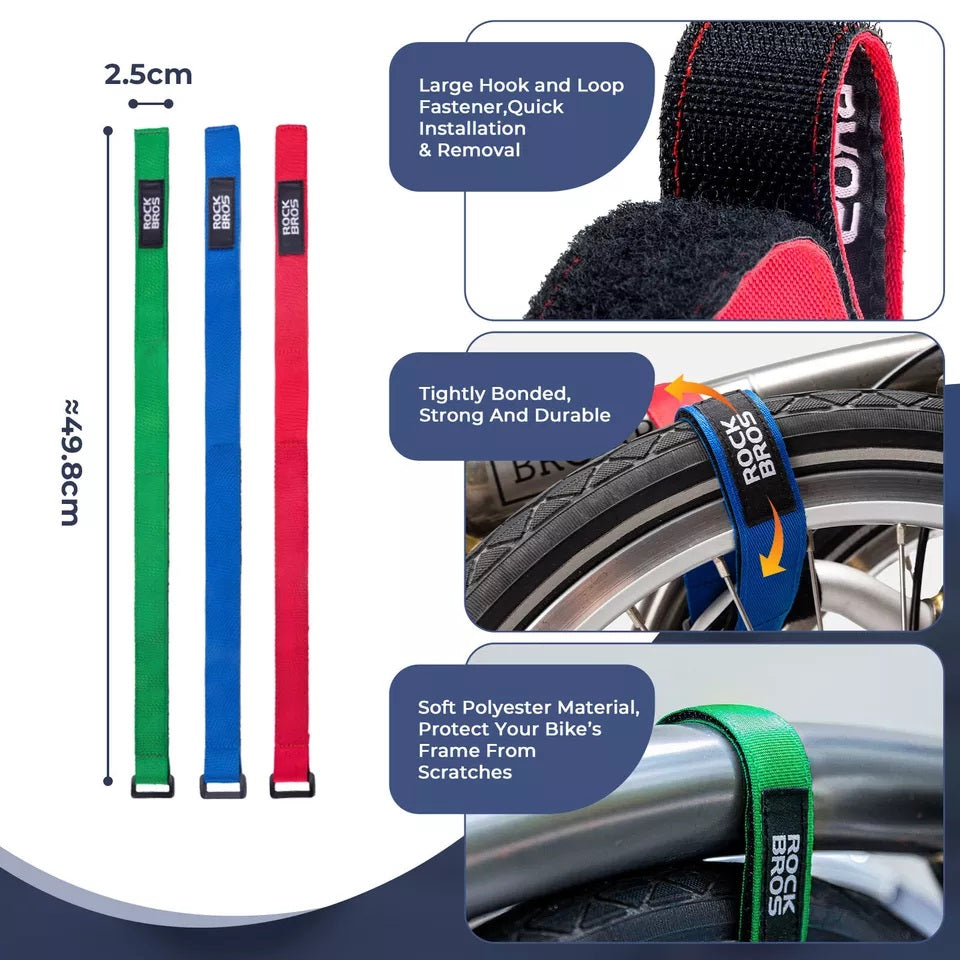 ROCKBROS curea de prindere cu velcro curea de fixare curele de prindere pentru biciclete de 49,8 cm