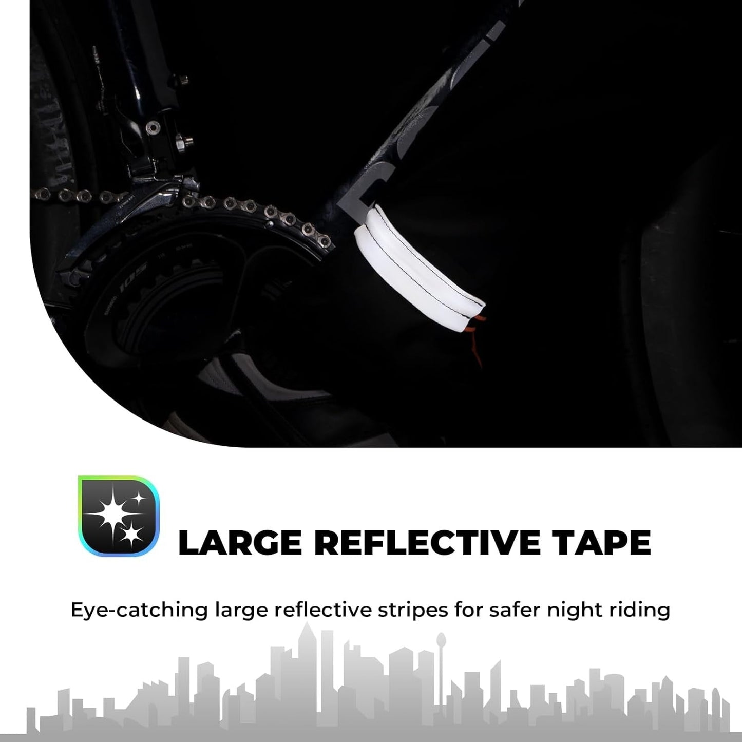 ROCKBROS Banda reflectorizanta Clip elastic pentru pantaloni Protector pentru pantaloni de bicicleta Banda reflectorizanta pentru pantaloni pentru jogging in aer liber Ciclism alergare 1 pereche