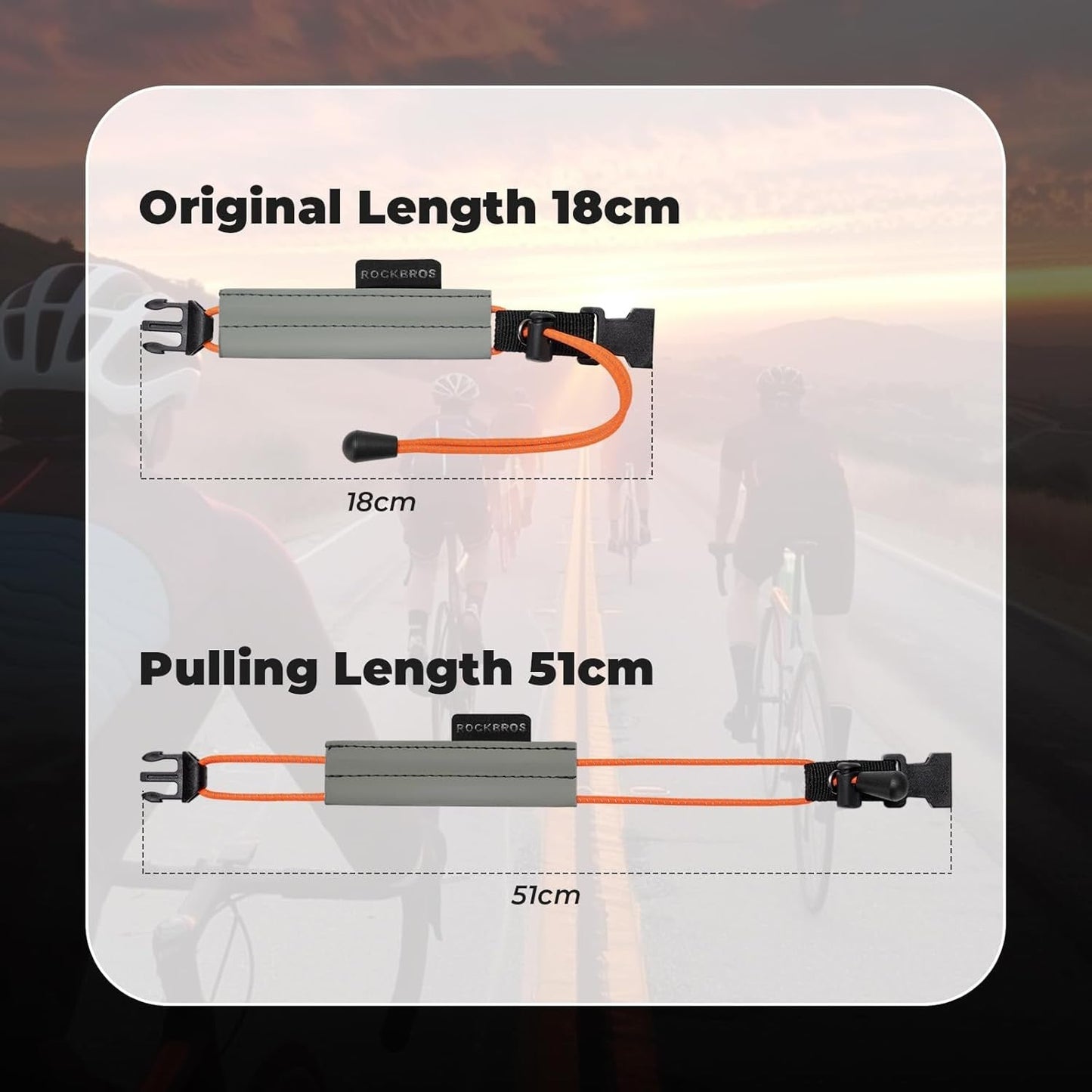 ROCKBROS Banda reflectorizanta Clip elastic pentru pantaloni Protector pentru pantaloni de bicicleta Banda reflectorizanta pentru pantaloni pentru jogging in aer liber Ciclism alergare 1 pereche