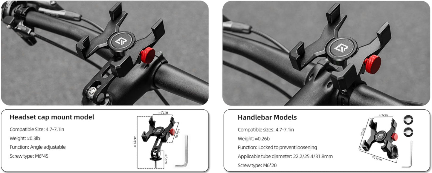 ROCKBROS Suport telefon mobil pentru biciclete Suport telefon ghidon pentru smartphone 4.7-7.09 inch