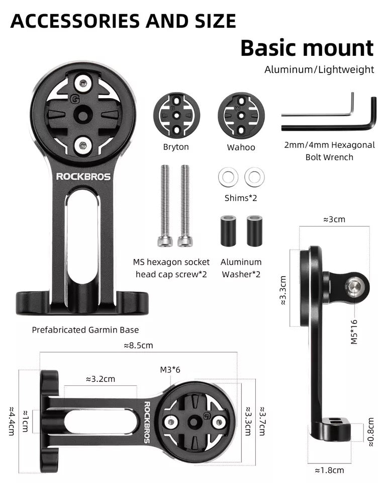 Suport ROCKBROS pentru computer de biciclete pentru Suport ghidon GPS Garmin Bryton Wahoo din aluminiu