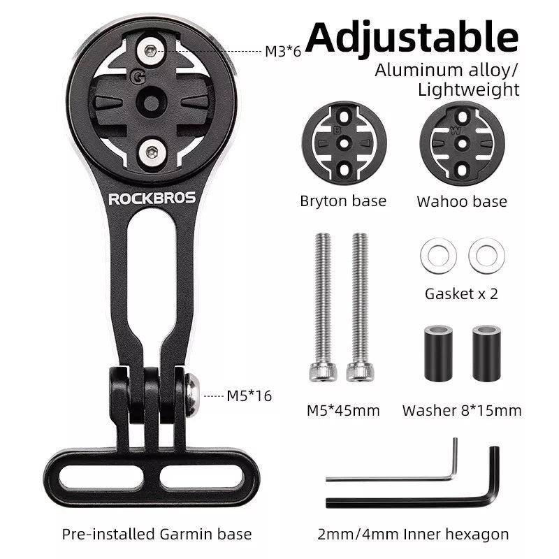 Suport ROCKBROS pentru computer de biciclete pentru Suport ghidon GPS Garmin Bryton Wahoo din aluminiu