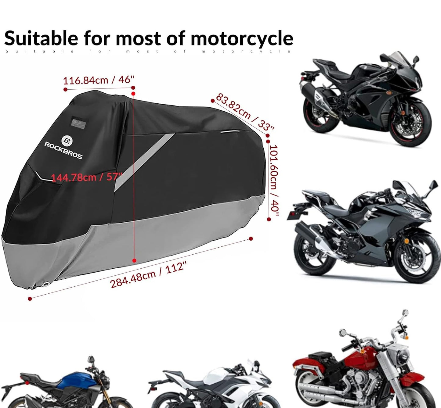 ROCKBROS Garaj pentru motociclete, Copertină pentru motociclete, Husă pentru scuter, Impermeabil