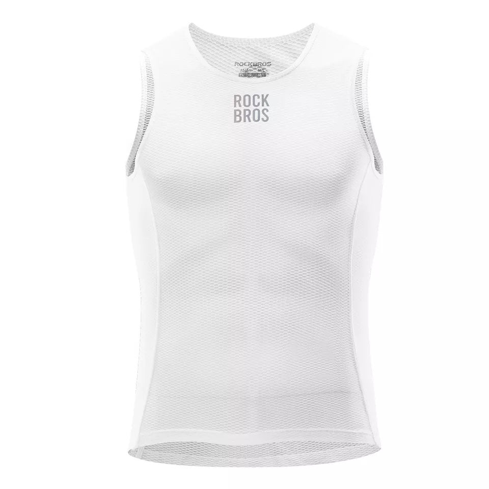 Tricou ROCKBROS Vestă de ciclism pentru bărbați, maiuu respirabil, strat de bază alb