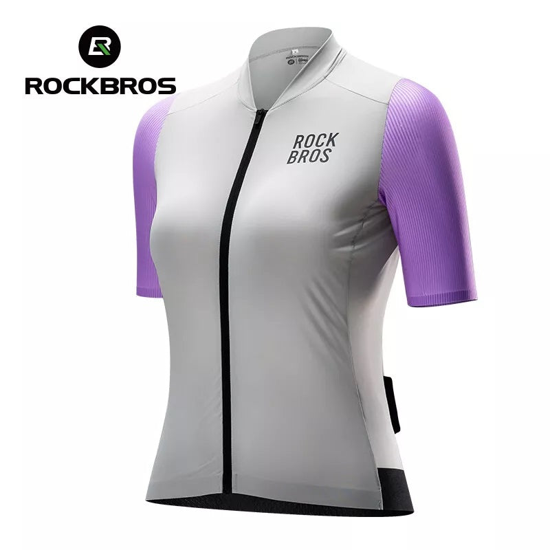 ROCKBROS tricou de ciclism tricou de ciclism cu mânecă scurtă pentru femei jachetă de vară tricou de ciclism tricou de ciclism de drum cu 3 buzunare la spate îmbrăcăminte ciclism MTB respirabilă