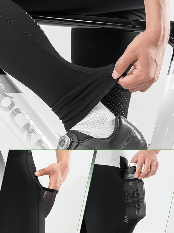 Pantaloni lungi de ciclism ROCKBROS pentru bărbați și femei, pantaloni de ciclism pentru patru sezoane cu căptușeală 4D, pantaloni lungi de ciclism cu buzunare, pantaloni de alergare, MTB respirabil