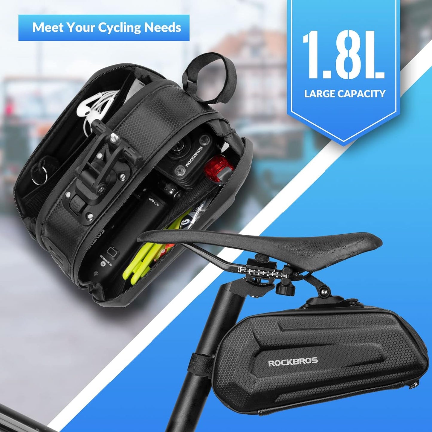 Geantă de bicicletă impermeabilă ROCKBROS B69 cu eliberare rapidă 1.8L