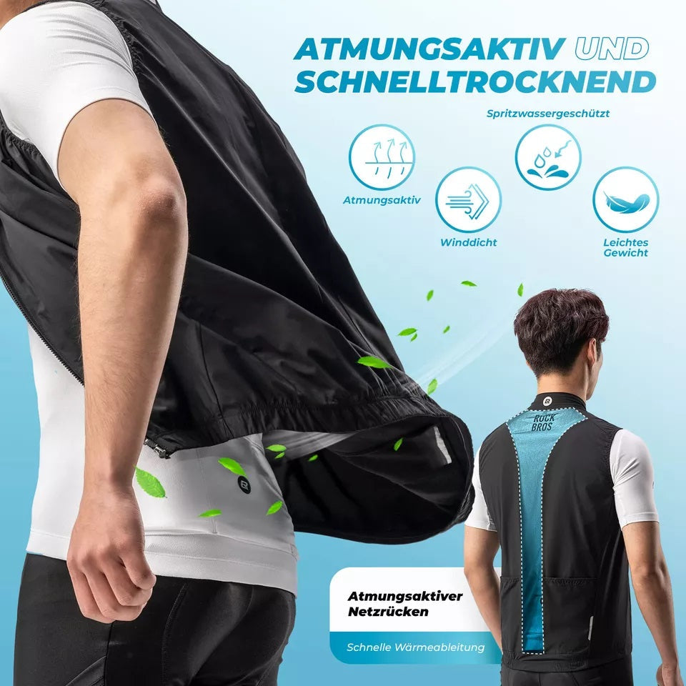 ROCKBROS vestă de vânt vestă de sport pentru ciclism vestă de avertizare rezistentă la vânt jachetă de bicicletă fără mâneci vestă softshell impermeabilă
