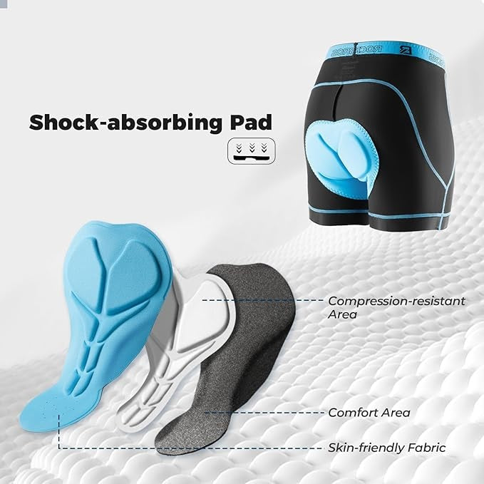 ROCKBROS Pantaloni scurți de ciclism pentru bărbați cu căptușeală de scaun 4D Lenjerie de corp de ciclism respirabilă Lenjerie de corp de bicicletă căptușită Scurtă elastică MTB Bicicleta de drum M-3XL