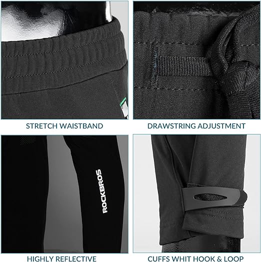 ROCKBROS Pantaloni de ciclism lungi rezistenti la vant sport Marimea europeana M-4XL