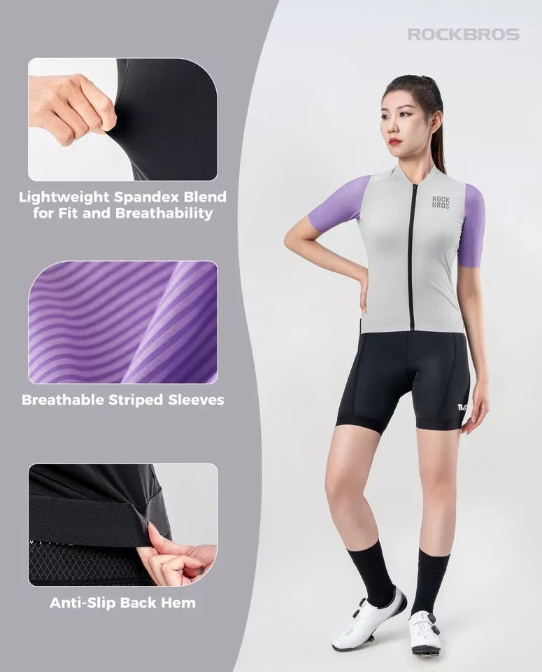 ROCKBROS tricou de ciclism tricou de ciclism cu mânecă scurtă pentru femei jachetă de vară tricou de ciclism tricou de ciclism de drum cu 3 buzunare la spate îmbrăcăminte ciclism MTB respirabilă
