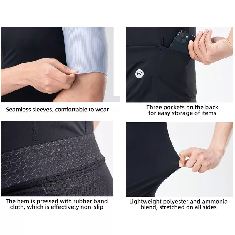 ROCKBROS tricou de ciclism ușor pentru bărbați tricou cu mânecă scurtă MTB/bicicletă de drum mărime UE