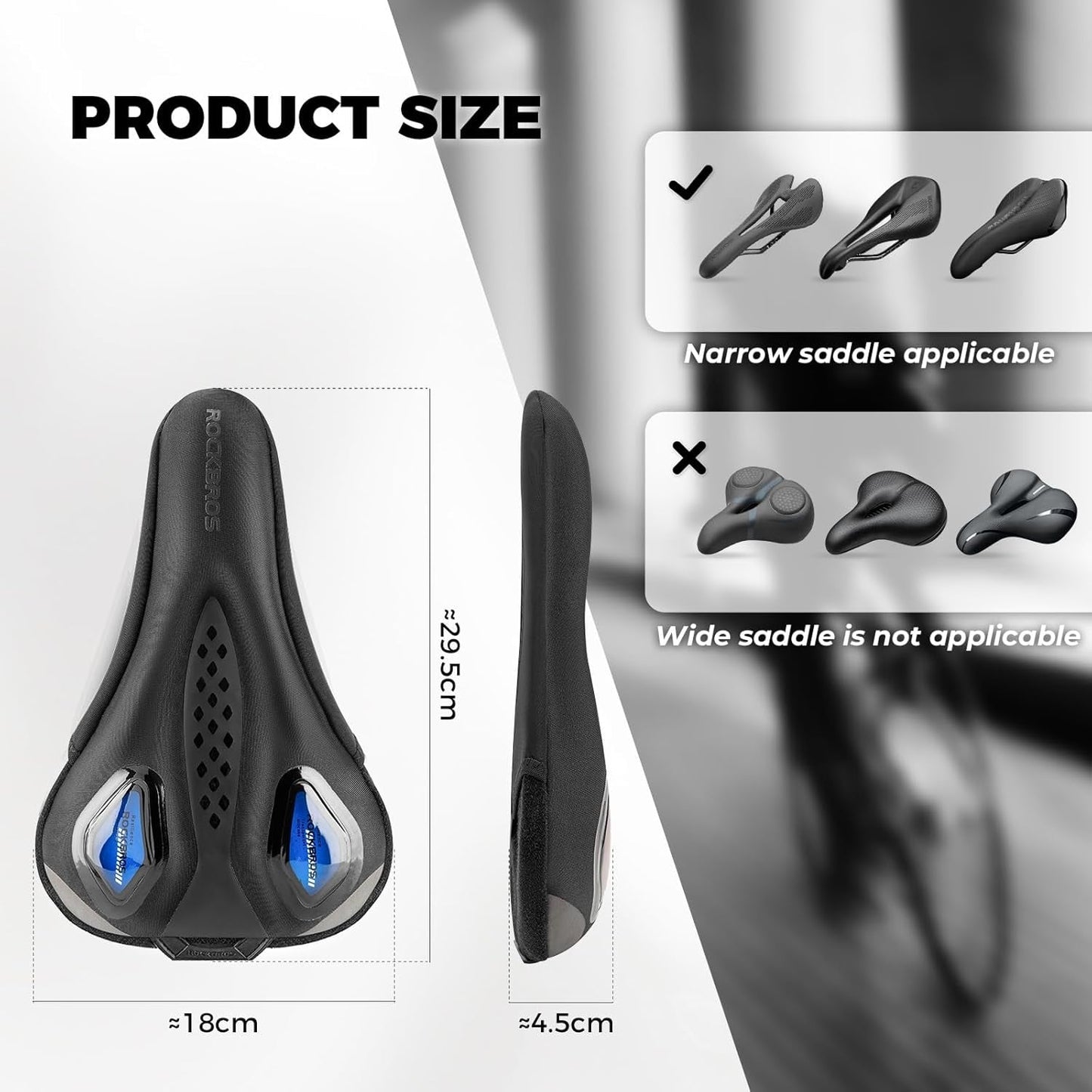 ROCKBROS husă pentru șa de bicicletă husă gel pentru scaunul de bicicletă cu huse pentru șa impermeabile protecție pentru șa husă pentru șa bicicletă de drum pentru bicicletă de munte huse pentru șa pentru bărbați și femei