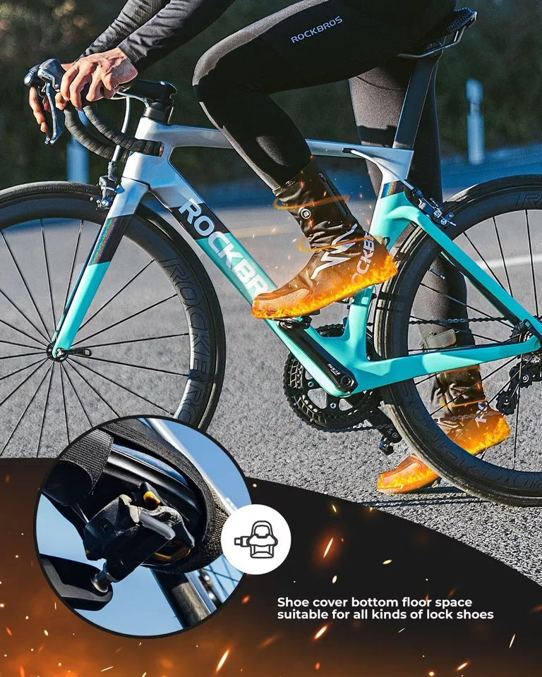 ROCKBROS Pantofi incalziti iarna calduroasa cu baterie de 5000 mAh Huse pentru pantofi de iarna Husa termica pentru pantofi, rezistenta la apa, rezistenta la vant, pentru biciclete pentru femei/barbati