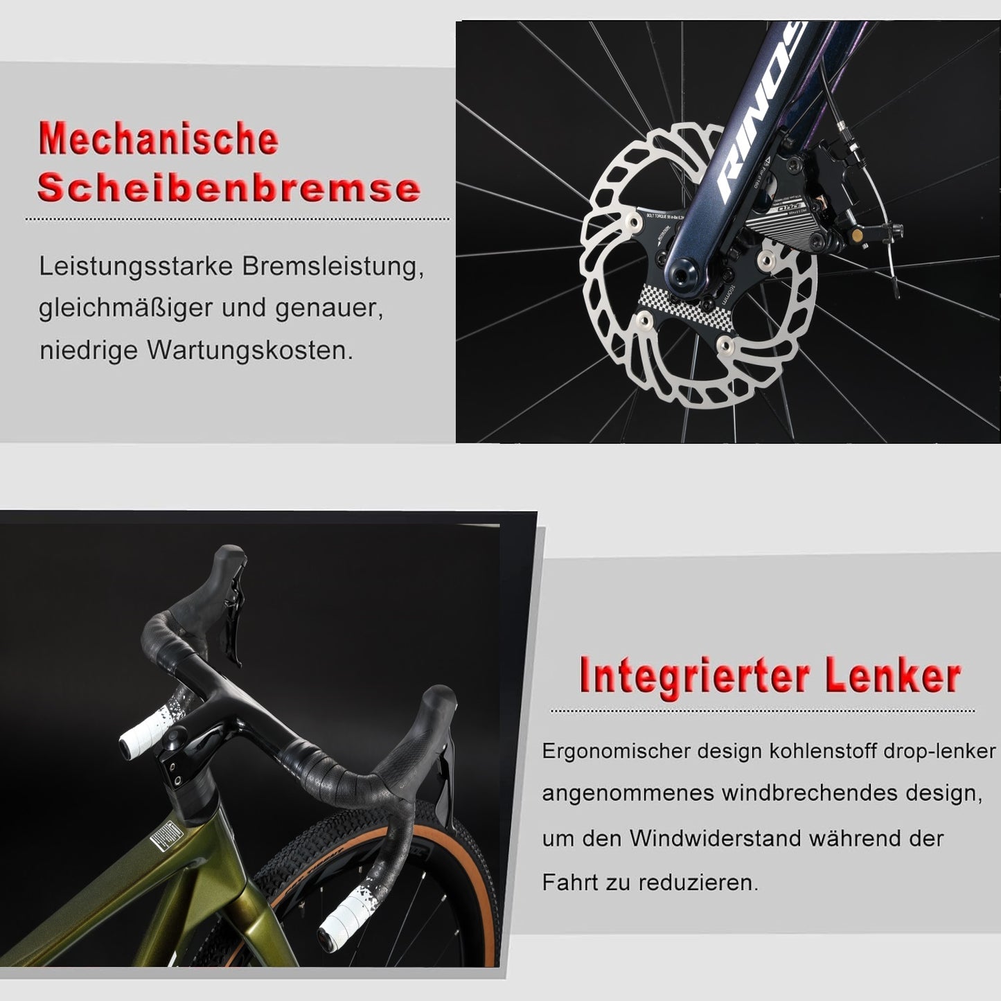 RINOS Bicicleta Gravel Carbon Sandman3.0 Shimano R7000