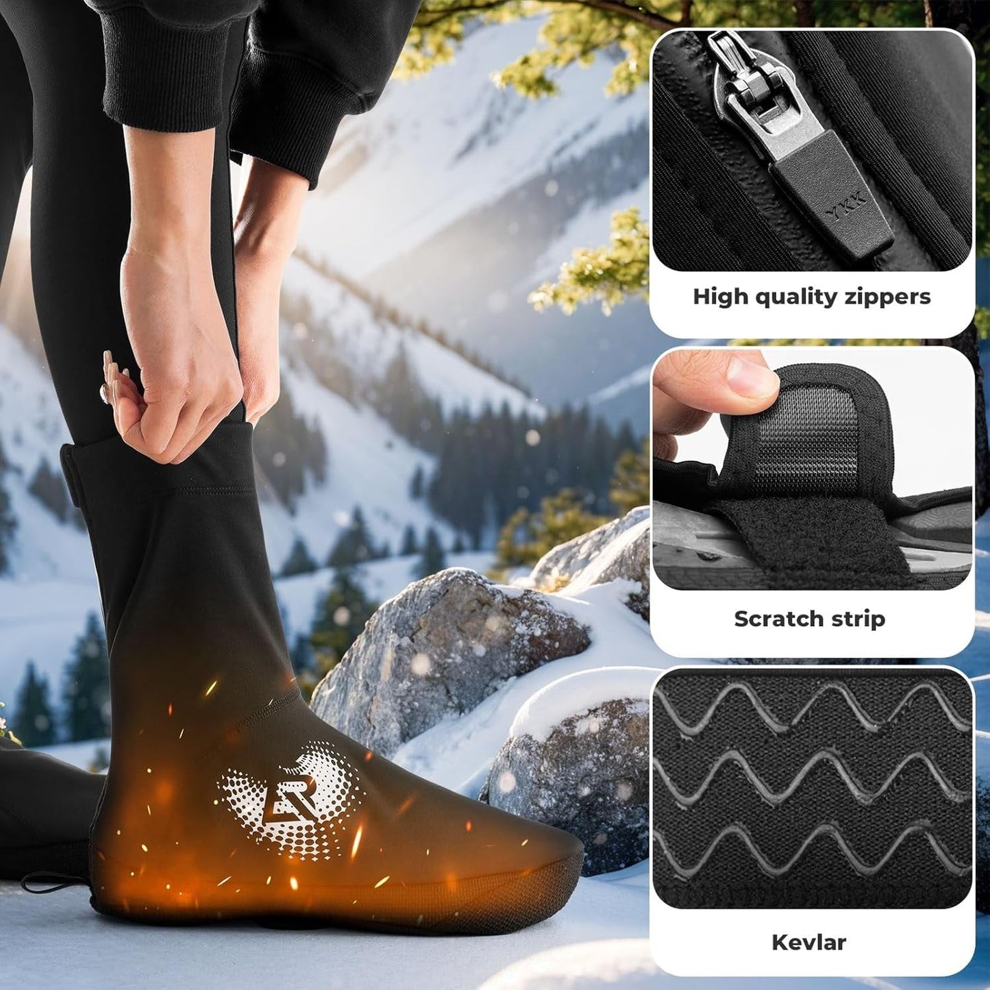 ROCKBROS suprapantofi pentru biciclete LF1274 huse calde pentru pantofi, hidrofuge, potrivite pentru -5 până la 10 grade pentru bicicleta de drum MTB