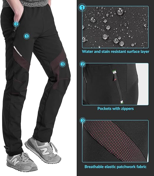 ROCKBROS Pantaloni de ciclism lungi rezistenti la vant sport Marimea europeana M-4XL