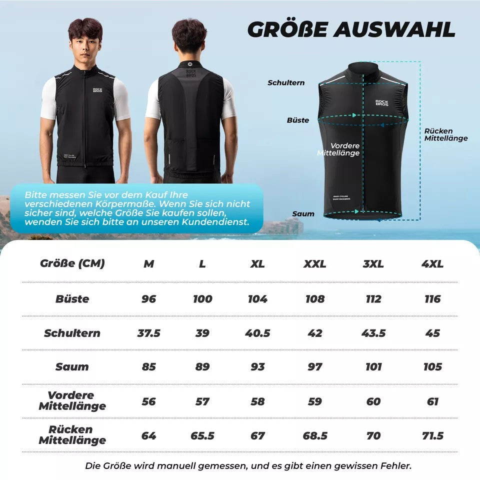 ROCKBROS vestă de vânt vestă de sport pentru ciclism vestă de avertizare rezistentă la vânt jachetă de bicicletă fără mâneci vestă softshell impermeabilă