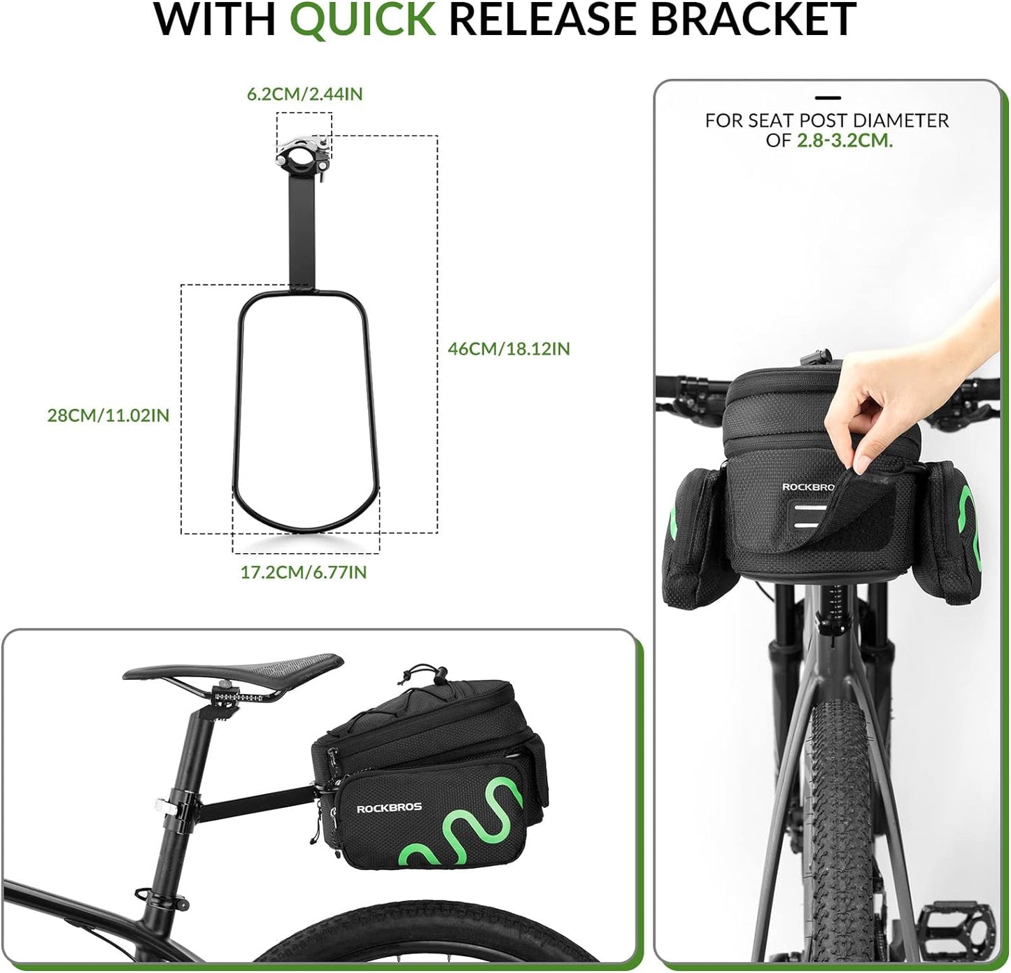 ROCKBROS geantă geantă şa bicicletă cu eliberare rapidă extensibilă 6/8L