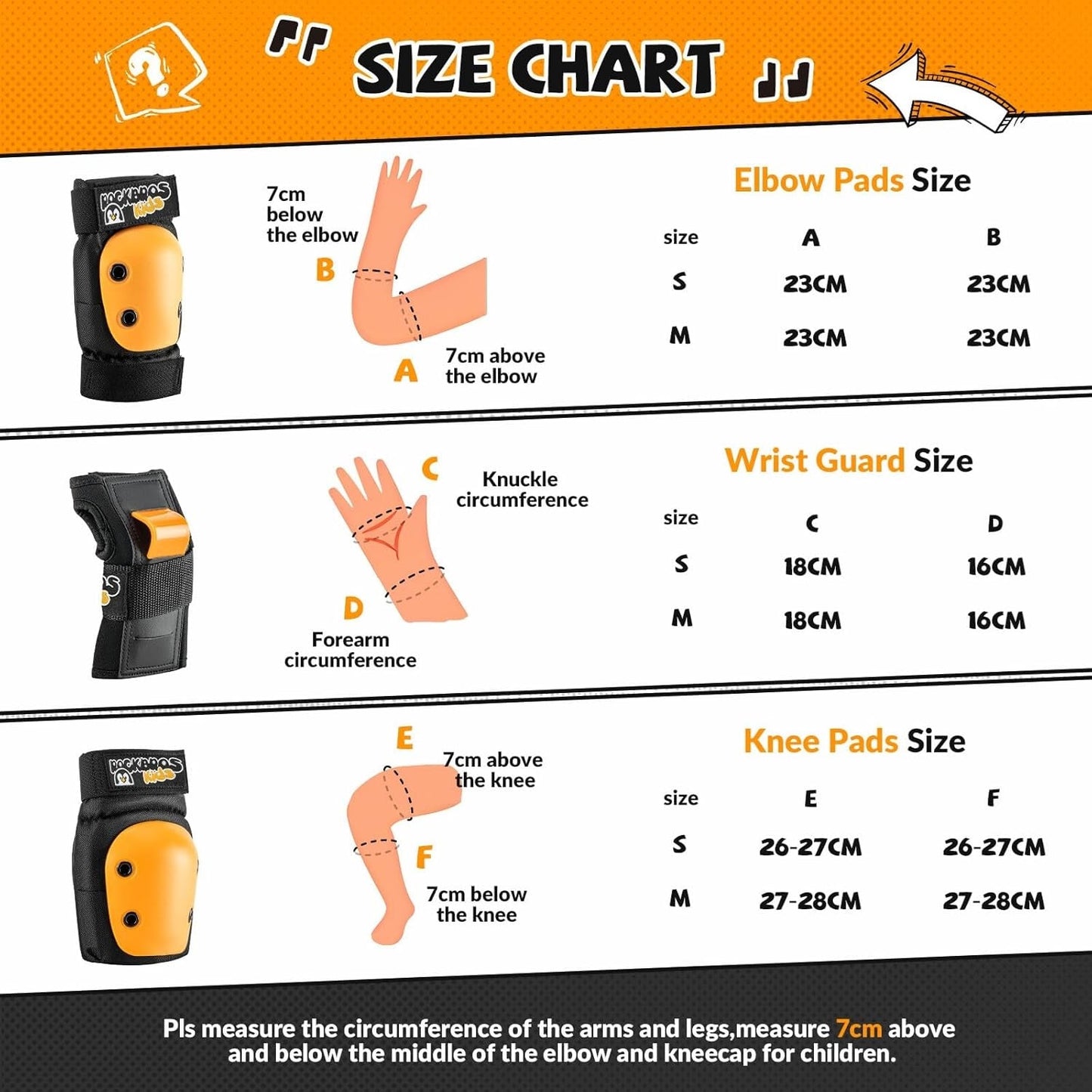 ROCKBROS genunchiere pentru copii 6 în 1 set de protecție pentru patine genunchiere în linie pentru încheietura mâinii și coate pentru bicicletă sport skateboard pentru fete și băieți