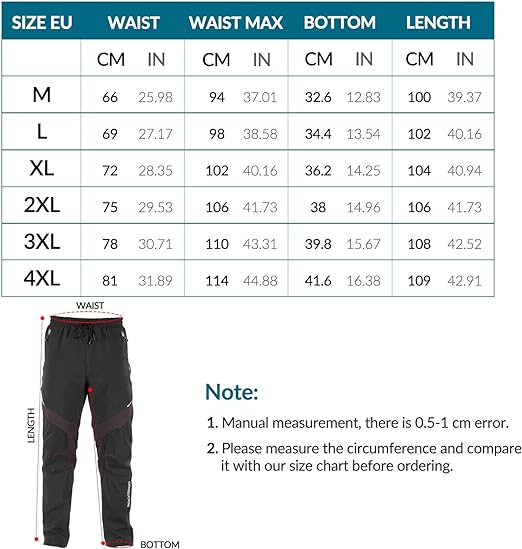 ROCKBROS Pantaloni de ciclism lungi rezistenti la vant sport Marimea europeana M-4XL