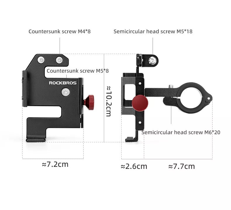 ROCKBROS Suport telefon mobil pentru biciclete Suport telefon ghidon pentru smartphone 4.7-7.09 inch
