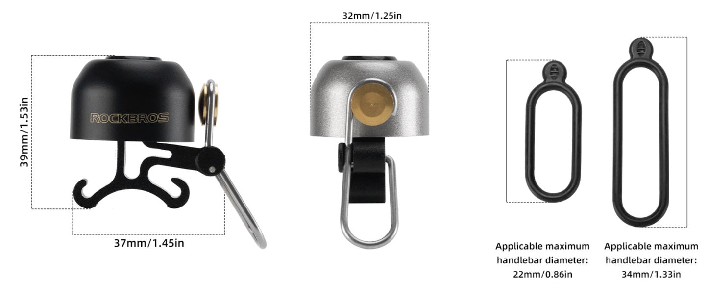ROCKBROS clopot bicicletă ghidon clasic, bicicletă de munte retro sonerie bicicletă tare clopot bicicletă cupru clopot bicicletă pentru 22-34 mm