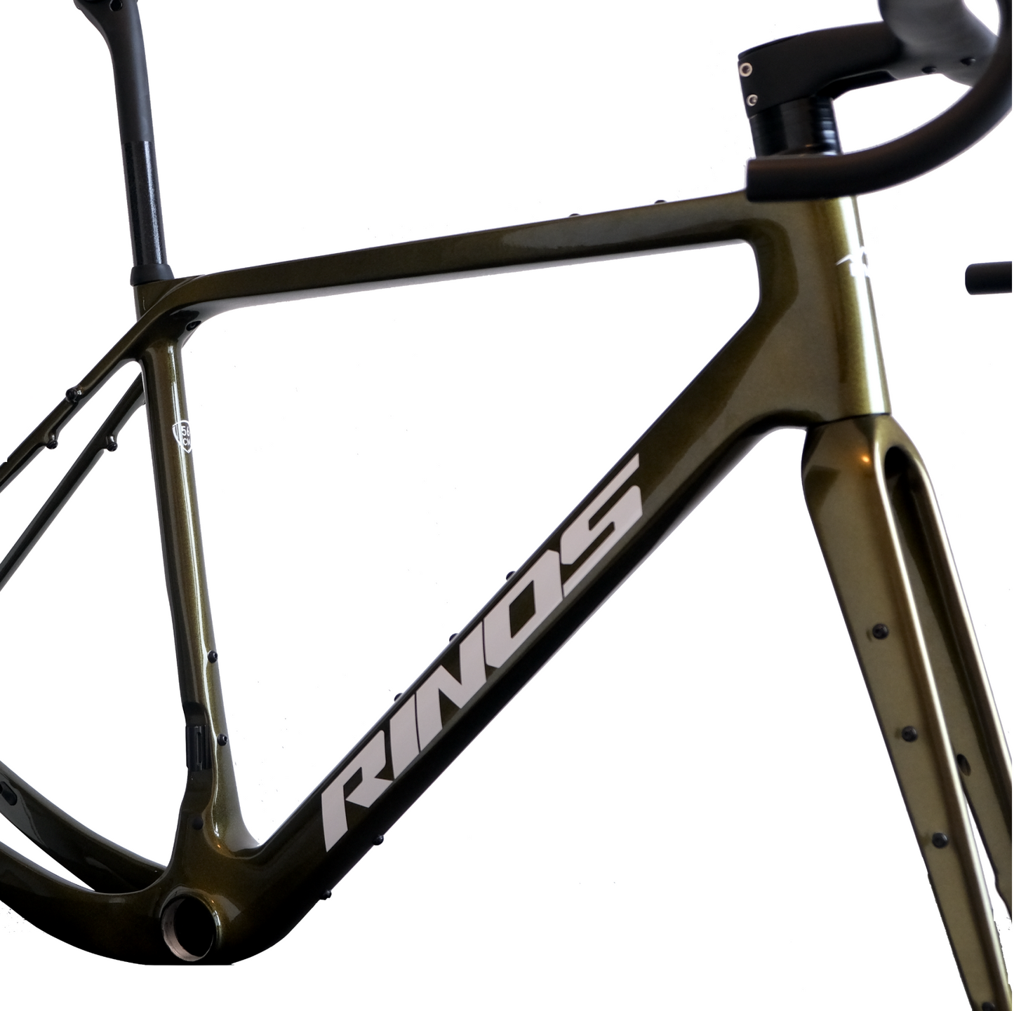 Set cadru pietris RINOS cu tija furca ghidon fibra de carbon T800 culoare cameleon