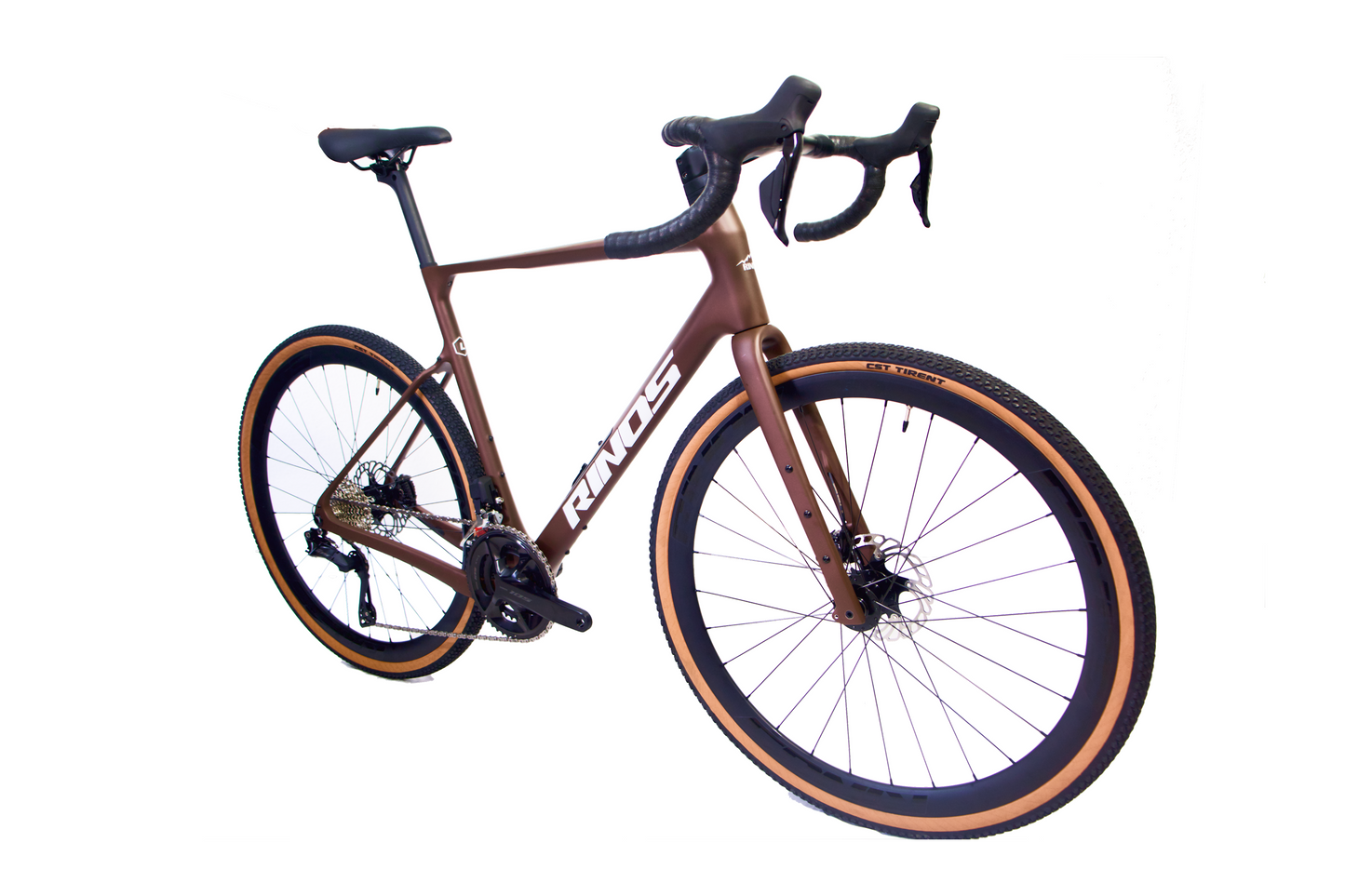RINOS Gravel din Carbon Sandman8.0 Shimano 105 Di2 Cafea