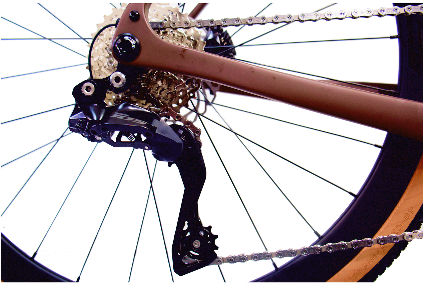 RINOS Gravel din Carbon Sandman8.0 Shimano 105 Di2 Cafea