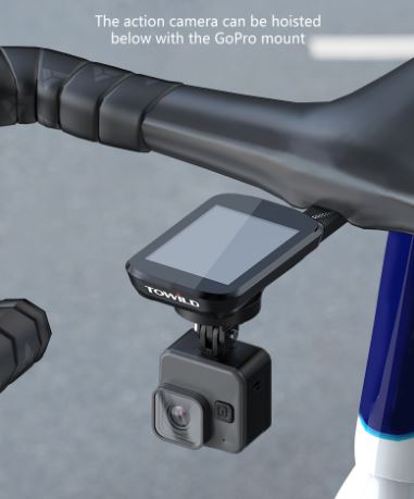 TOWILD Suport prelungitor integrat pentru lumina computerului de biciclete și GoPro