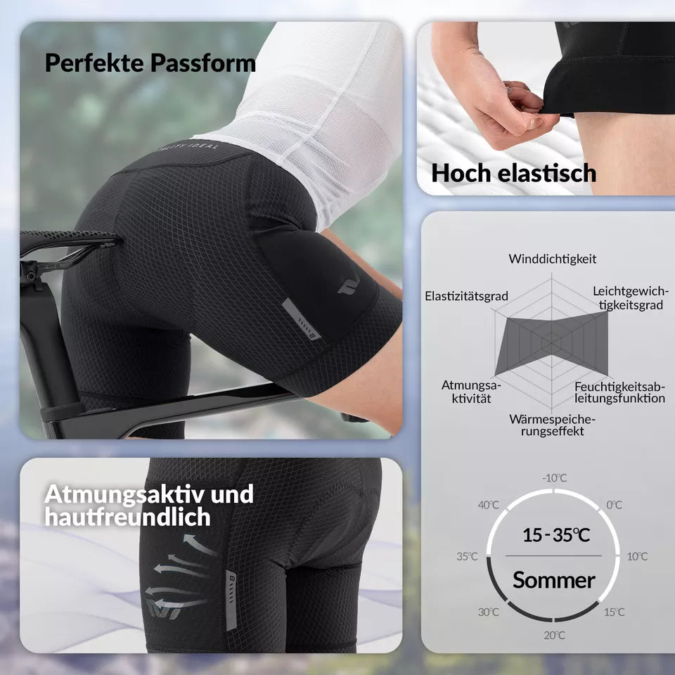 Pantaloni scurți de ciclism ROCKBROS TVI pantaloni scurți de ciclism damă pantaloni scurți de ciclism căptușiți 4D jambiere scurte