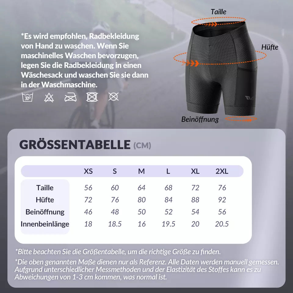 Pantaloni scurți de ciclism ROCKBROS TVI pantaloni scurți de ciclism damă pantaloni scurți de ciclism căptușiți 4D jambiere scurte