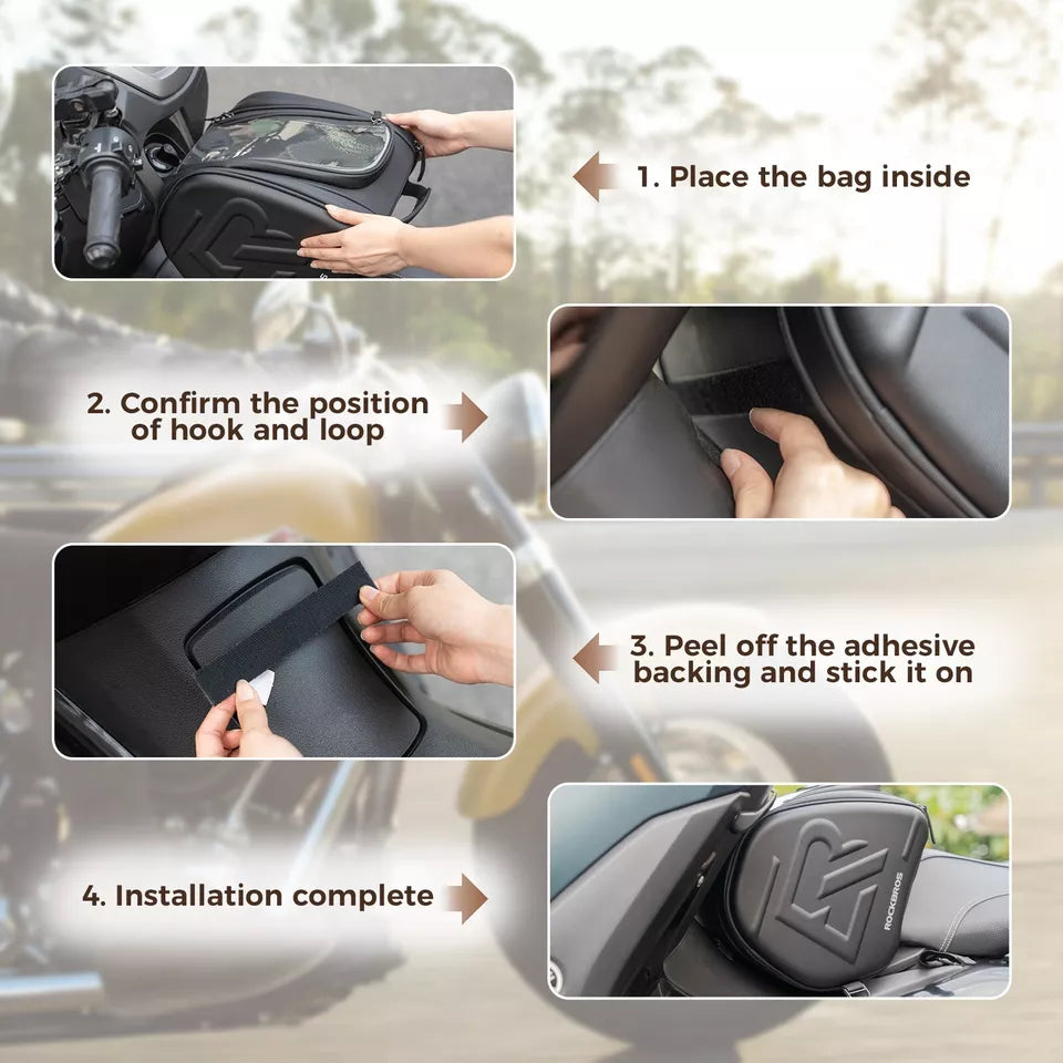 Geanta fata pentru motociclete ROCKBROS 14L cu geanta rezervor EVA geanta rezervor geanta telefon mobil