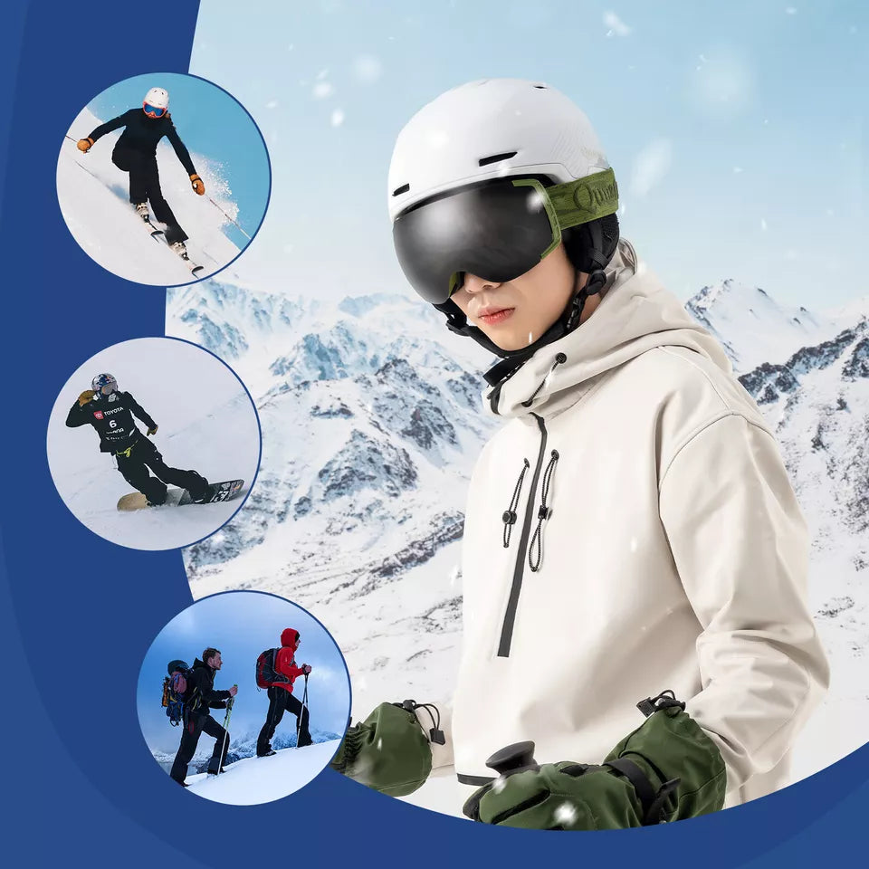 Ochelari de schi Qunature, ochelari de snowboard, anti-aburi UV400 femei/bărbați pentru purtători de ochelari