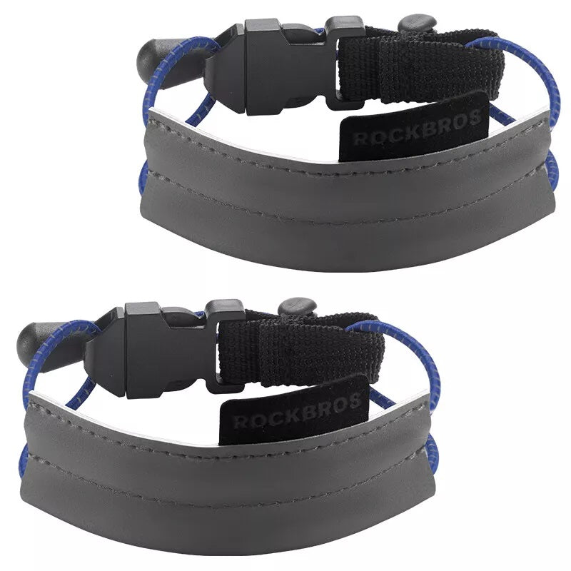 ROCKBROS Banda reflectorizanta Clip elastic pentru pantaloni Protector pentru pantaloni de bicicleta Banda reflectorizanta pentru pantaloni pentru jogging in aer liber Ciclism alergare 1 pereche