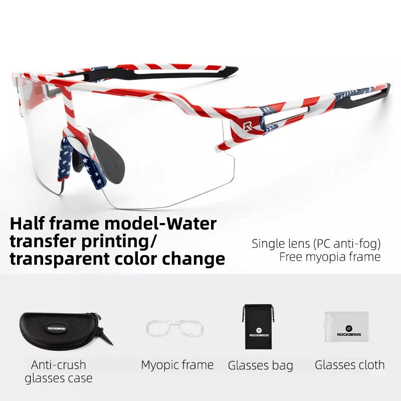 ROCKBROS Ochelari de soare polarizați/fotocromatici Ochelari de ciclism Bicicletă UV400 UNISEX