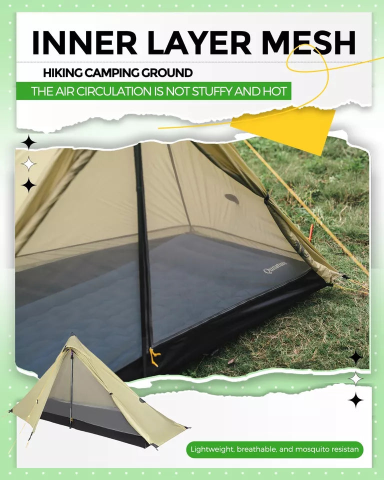 Cort de trekking Qunature Cort pentru 1 persoană Cort de camping ultraușor rezistent la apă 230*180cm