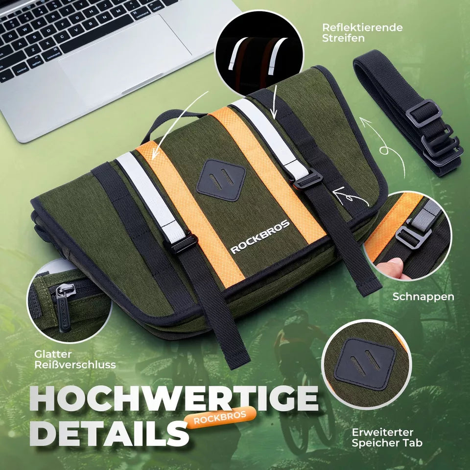 Geanta pentru ghidon ROCKBROS 2.5L-4L Geanta fata pentru biciclete Geanta cruce cu curea de umar verde