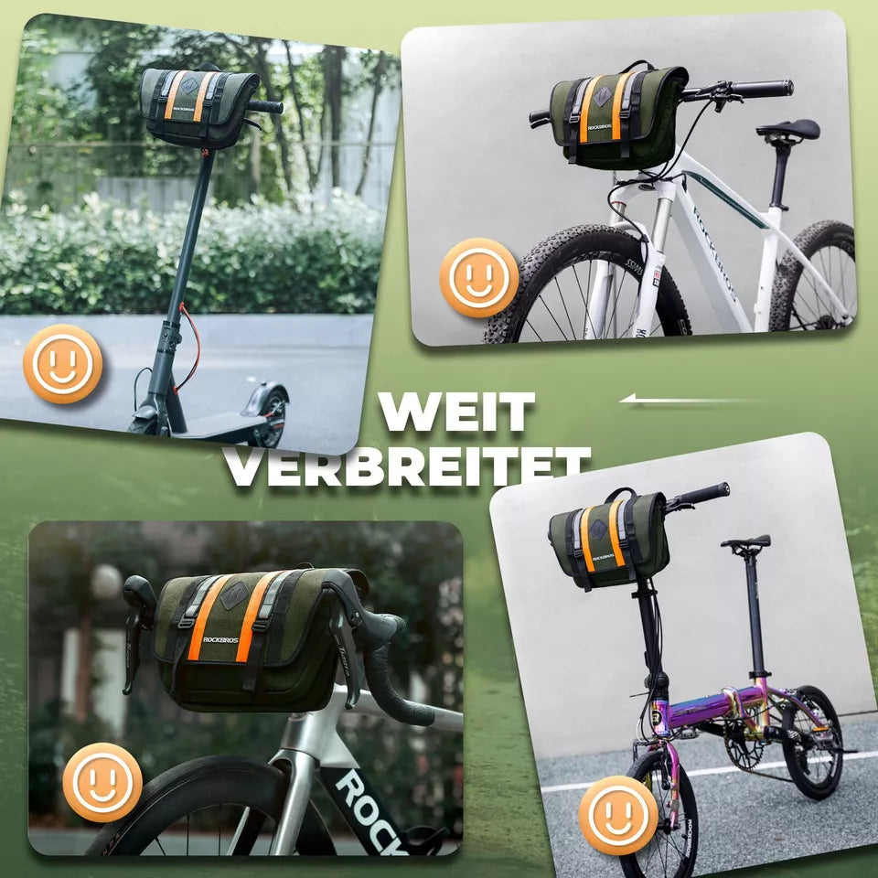 Geanta pentru ghidon ROCKBROS 2.5L-4L Geanta fata pentru biciclete Geanta cruce cu curea de umar verde