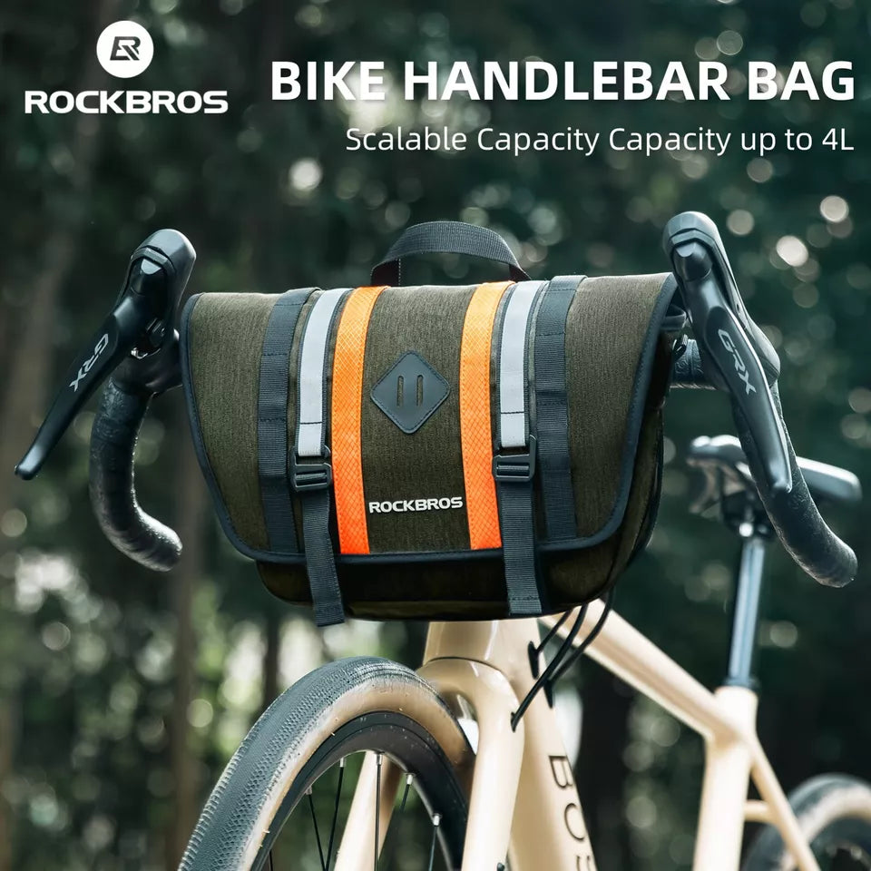 Geanta pentru ghidon ROCKBROS 2.5L-4L Geanta fata pentru biciclete Geanta cruce cu curea de umar verde