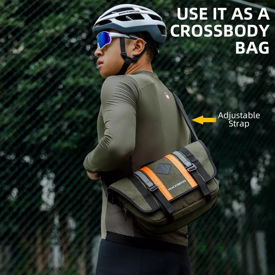 Geanta pentru ghidon ROCKBROS 2.5L-4L Geanta fata pentru biciclete Geanta cruce cu curea de umar verde