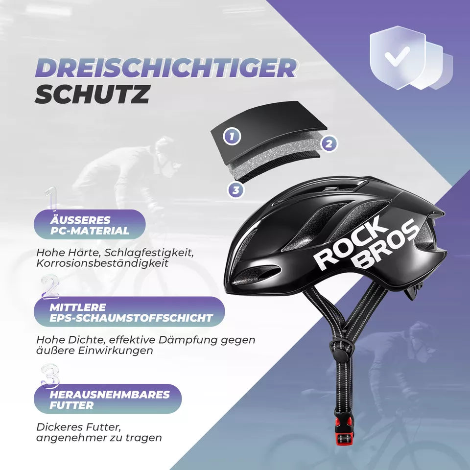 Casca de bicicleta ROCKBROS Casca de bicicleta de drum 58-62CM unisex adulti pentru casca de bicicleta de drum MTB