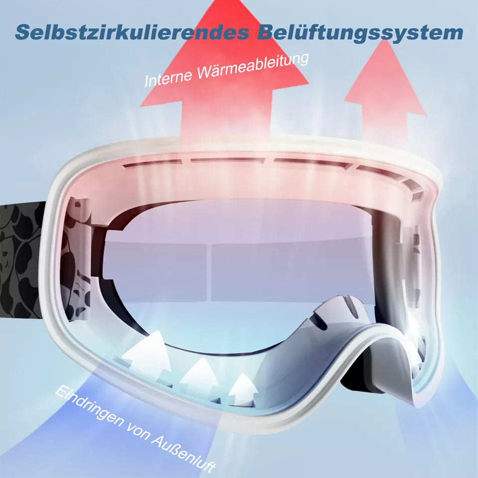 Ochelari de schi Qunature, ochelari de snowboard pentru copii si adulti care poarta ochelari, anti-aburire