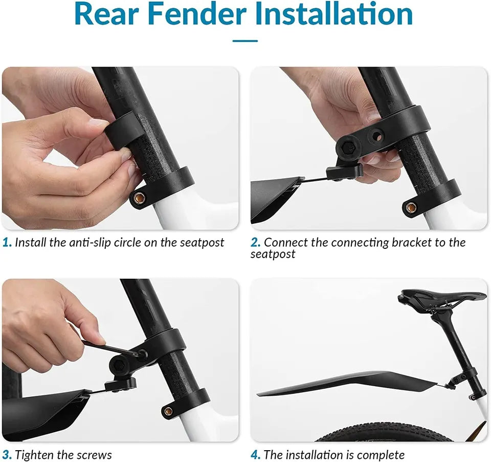 Set apărători de noroi pentru bicicletă ROCKBROS față + spate pentru MTB 22-24 inch