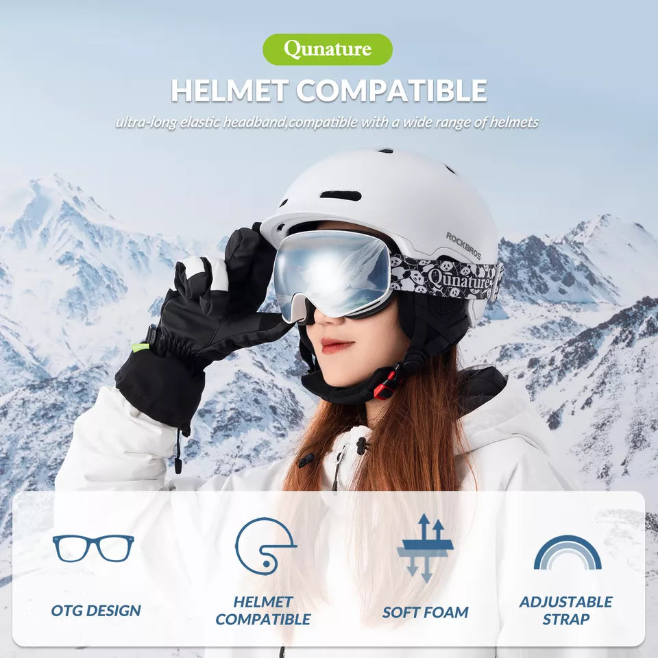 Ochelari de schi Qunature, ochelari de snowboard pentru copii si adulti care poarta ochelari, anti-aburire