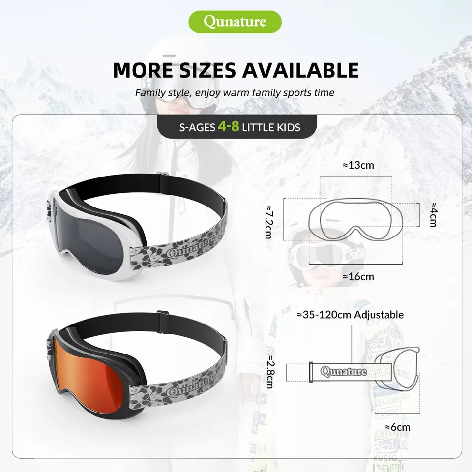 Ochelari de schi Qunature, ochelari de snowboard pentru copii si adulti care poarta ochelari, anti-aburire