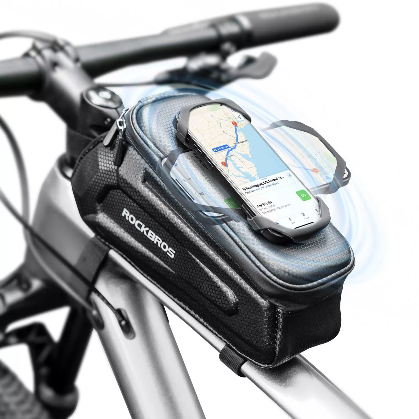 Geantă pentru bicicletă ROCKBROS Geantă cu cadru dur de 1,5 L cu suport pentru telefon mobil până la 6,5 inci