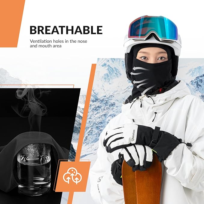 Balaclava Qunature Balaclava Masca de schi iarna Masca de fata rezistenta la vant, respirabila M/L pentru sporturi in aer liber Schi Ciclism Snowboard Motociclism Femei/Barbati