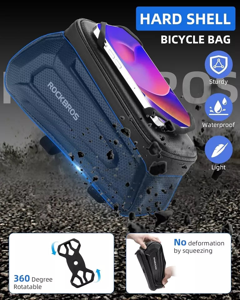 Geantă pentru bicicletă ROCKBROS Geantă cu cadru dur de 1,5 L cu suport pentru telefon mobil până la 6,5 inci